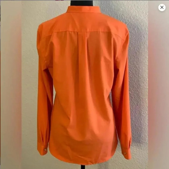 Chaps Orange 2 Pocket Buttondown Women's Blouse Size Medium NWOT - Picture 6 of 15
